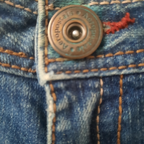 Aeropostale Hailey Skinny Flare Sz 3/4 Short Womens Jeans Distressed - Picture 4 of 10